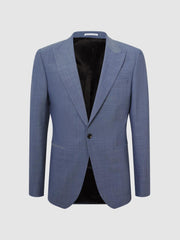 Reiss Blazers | Wish Slim Fit Single Breasted Wool Blend Blazer Soft Blue - Men