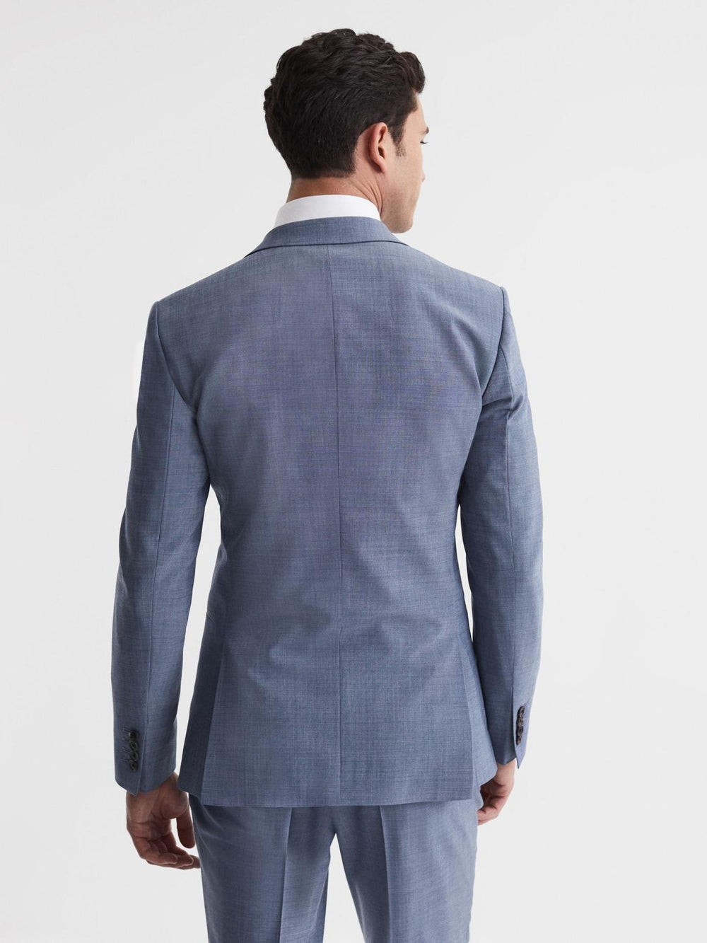 Reiss Blazers | Wish Slim Fit Single Breasted Wool Blend Blazer Soft Blue - Men