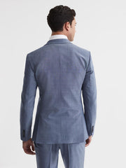 Reiss Blazers | Wish Slim Fit Single Breasted Wool Blend Blazer Soft Blue - Men