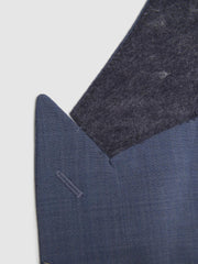 Reiss Blazers | Wish Slim Fit Single Breasted Wool Blend Blazer Soft Blue - Men