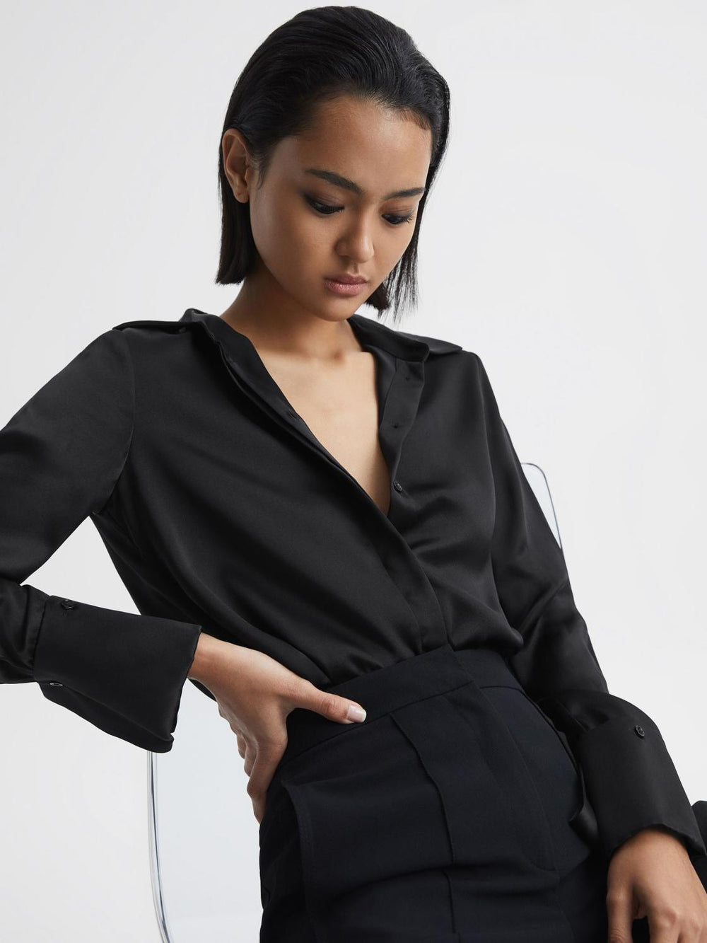 Reiss Blouses & Shirts | Hailey Silk Shirt Black - Women