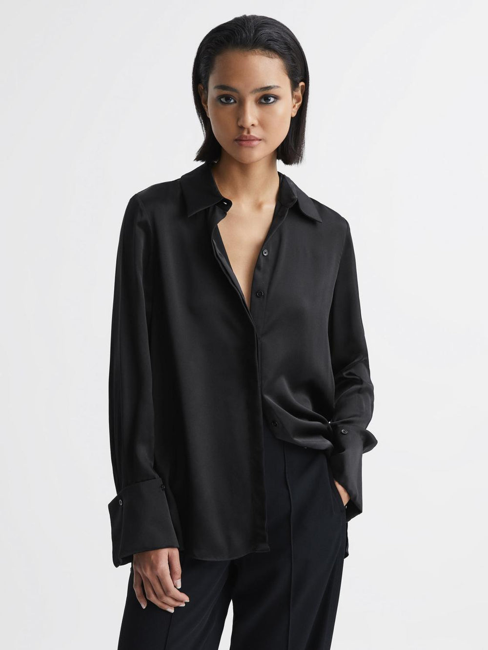 Reiss Blouses & Shirts | Hailey Silk Shirt Black - Women