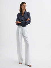 Reiss Blouses & Shirts | Hailey Silk Shirt Navy - Women