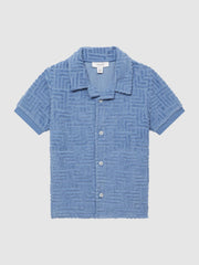Reiss Co-Ords | Algarve Terry Towelling Shirt Airforce Blue - Children