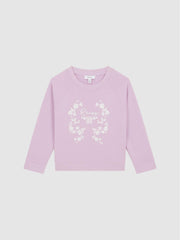 Reiss Co-Ords | Bessie Motif Crew Neck Jumper Lilac - Children