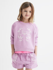 Reiss Co-Ords | Bessie Motif Crew Neck Jumper Lilac - Children