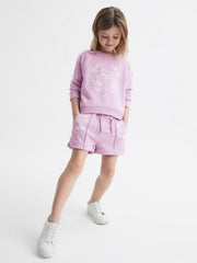 Reiss Co-Ords | Bessie Motif Crew Neck Jumper Lilac - Children