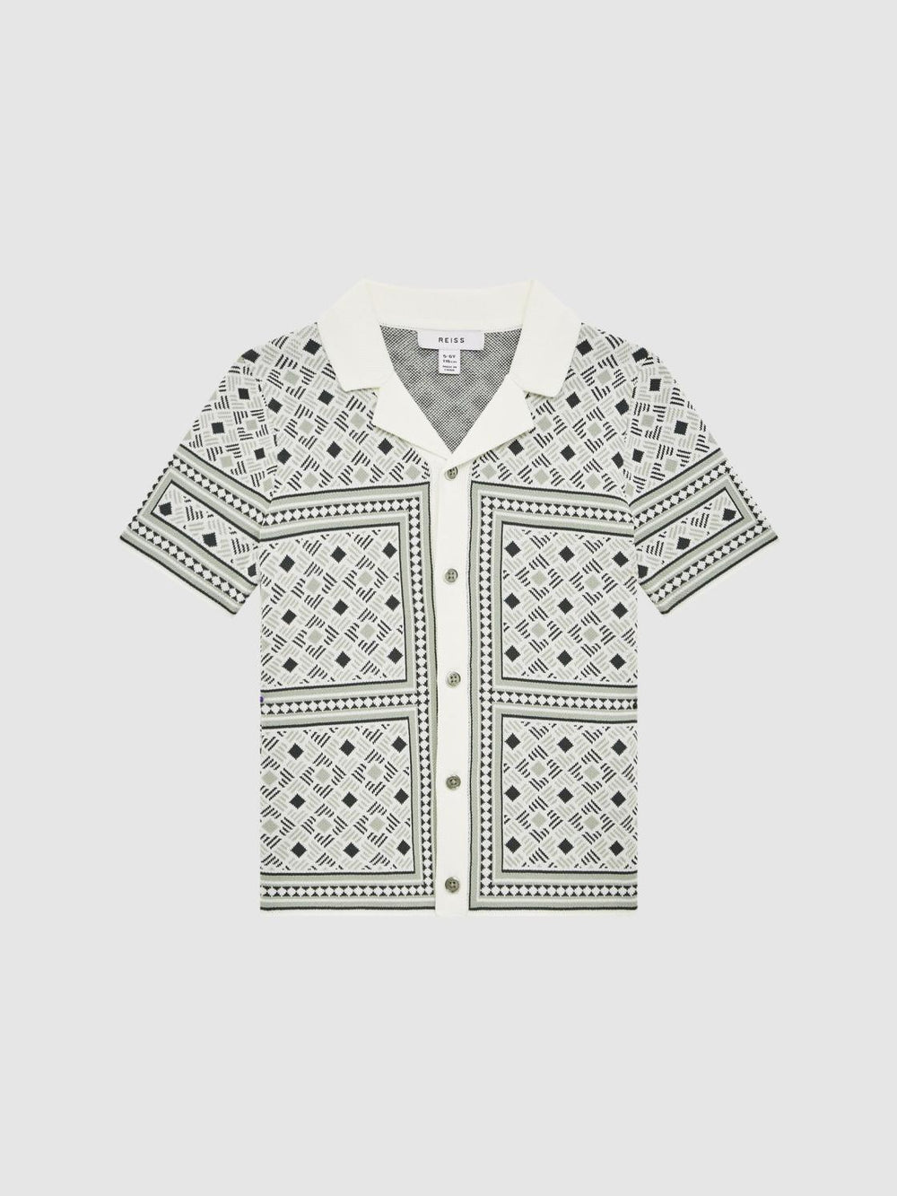 Reiss Co-Ords | Charmer Short Sleeve Cuban Abs Polo Shirt Sage - Children