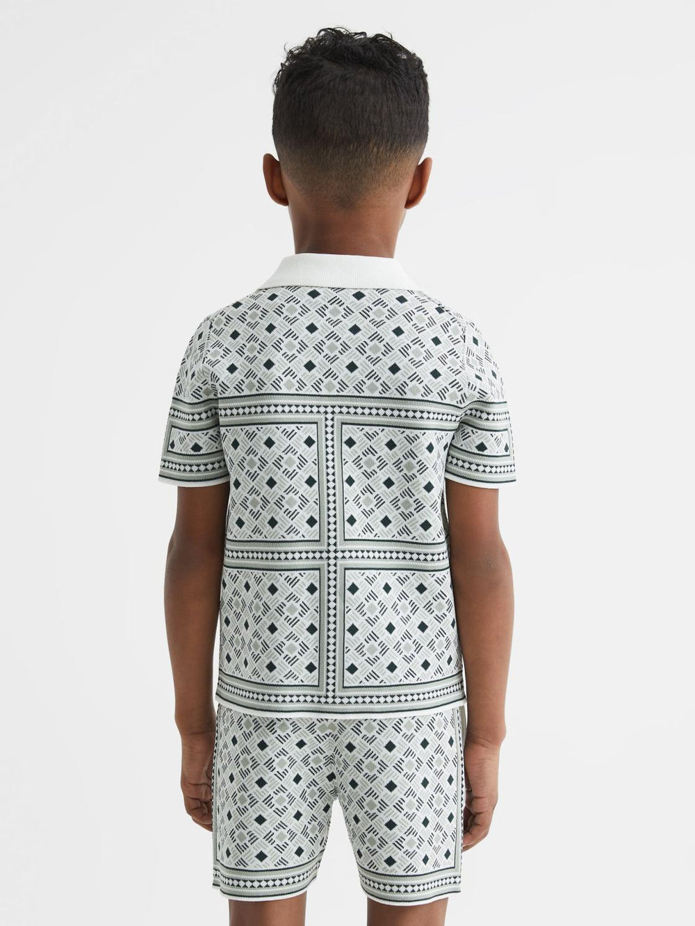 Reiss Co-Ords | Charmer Short Sleeve Cuban Abs Polo Shirt Sage - Children