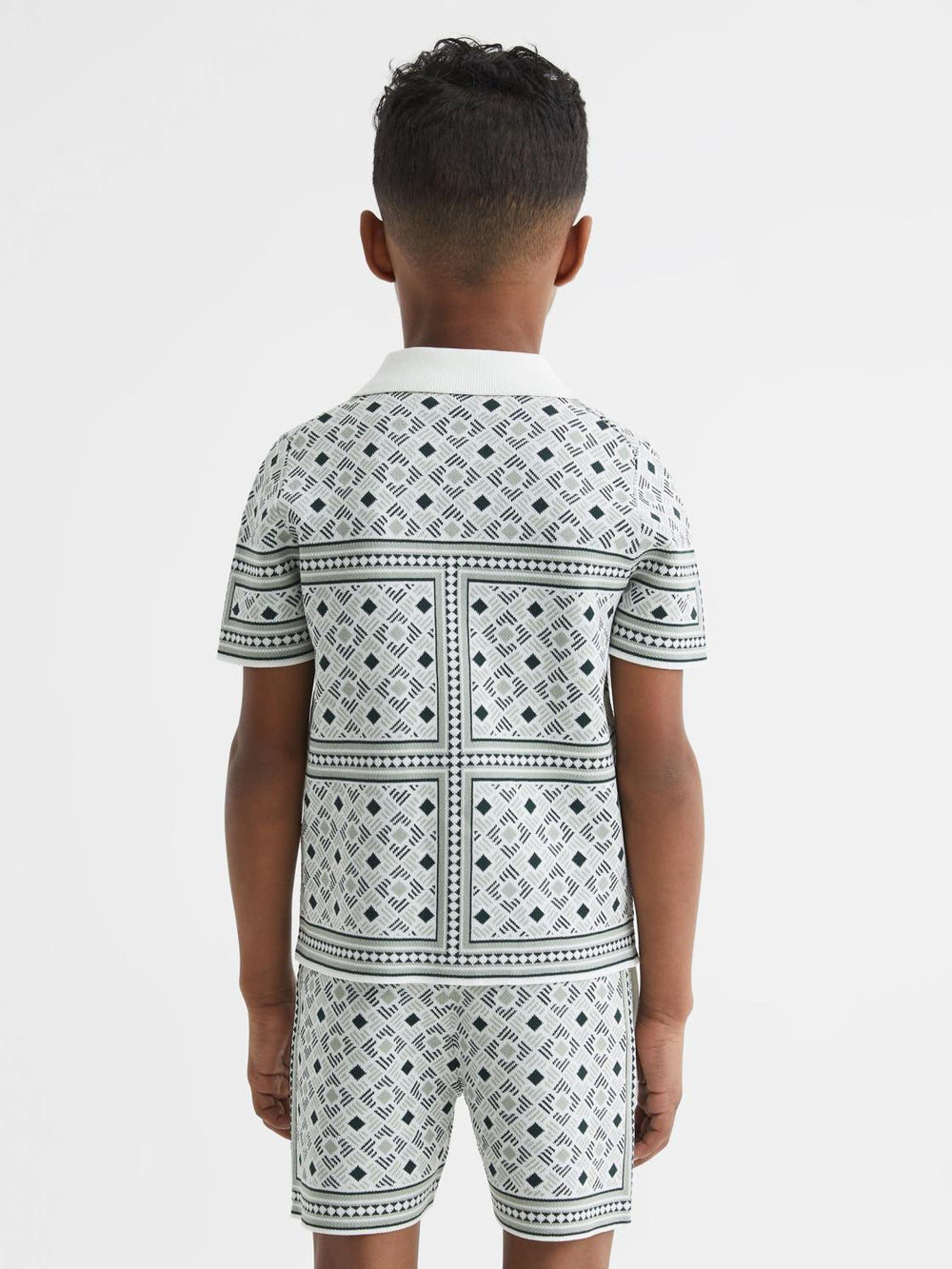 Reiss Co-Ords | Charmer Short Sleeve Cuban Abs Polo Shirt Sage - Children