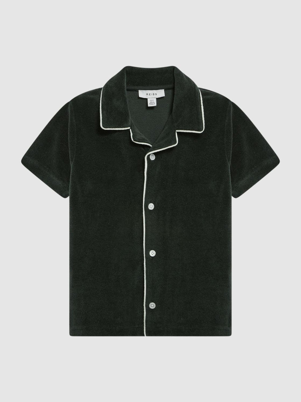 Reiss Co-Ords | Defoe Towelling Cuban Collar Shirt Green - Children