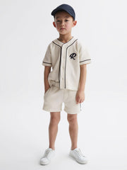 Reiss Co-Ords | Dexter Textured Drawstring Shorts Ecru - Children