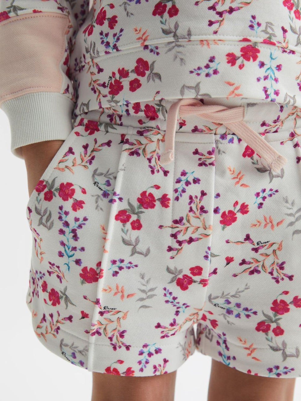 Reiss Co-Ords | Harper Relaxed Floral Printed Shorts Pink Print - Children