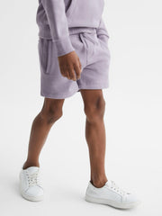 Reiss Co-Ords | Henry Drawstring Jersey Shorts Lilac - Children