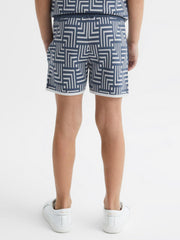 Reiss Co-Ords | Jazz Abstract Printed Shorts Airforce Blue - Children