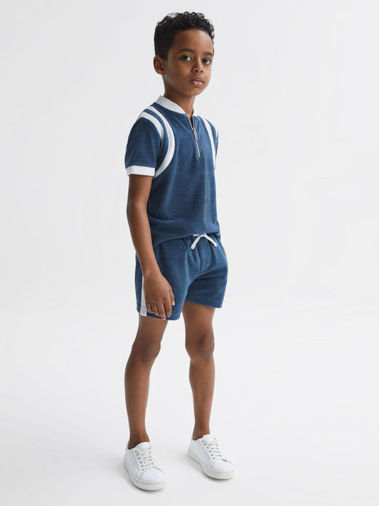 Reiss Co-Ords | Marine Towelling Drawstring Shorts Cobalt Blue - Children