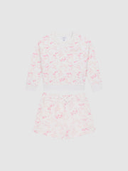 Reiss Co-Ords | Nina Floral Print Set - Sweatshirt And Shorts Pink Print - Children