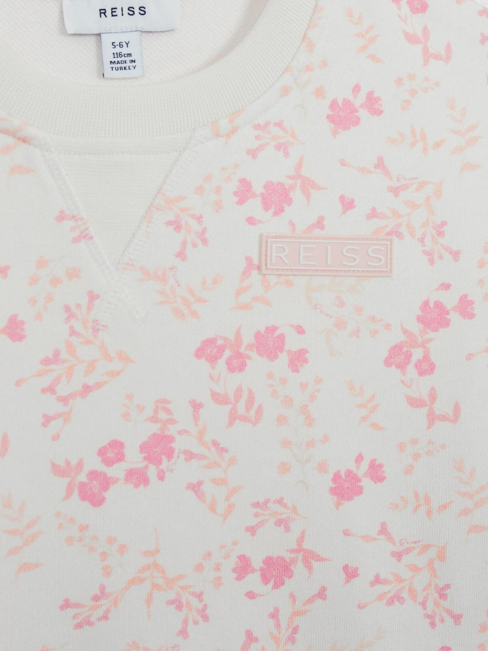 Reiss Co-Ords | Nina Floral Print Set - Sweatshirt And Shorts Pink Print - Children