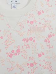 Reiss Co-Ords | Nina Floral Print Set - Sweatshirt And Shorts Pink Print - Children