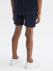 Reiss Co-Ords | Tortuga Ribbed Chenille Drawstring Shorts Navy - Children