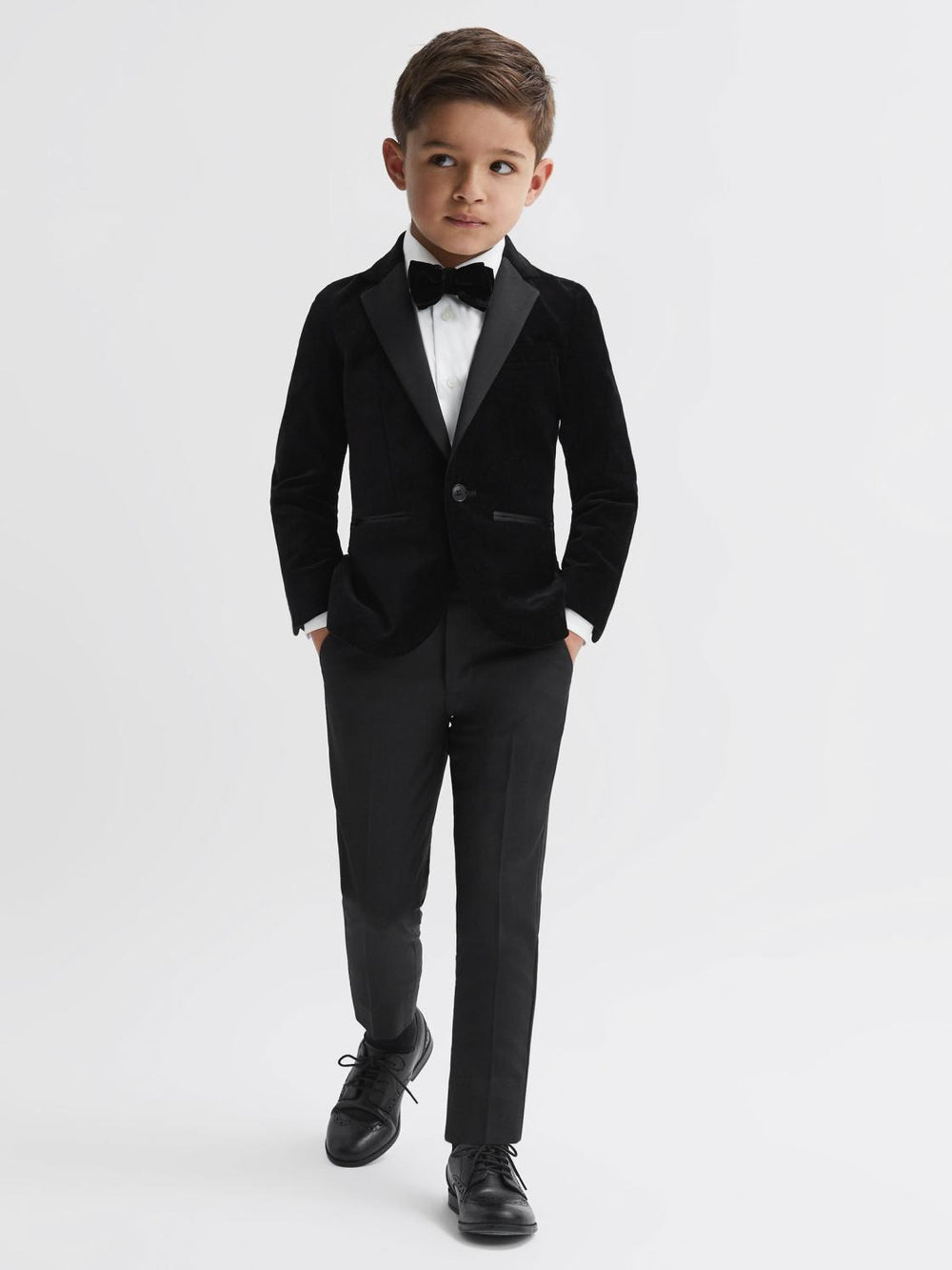 Reiss Coats & Jackets | Ace Velvet Single Breasted Blazer Black - Children