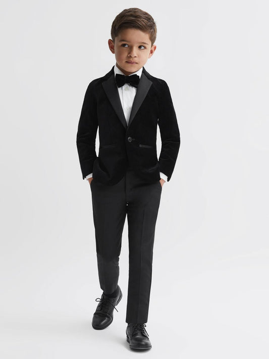 Reiss Coats & Jackets | Ace Velvet Single Breasted Blazer Black - Children