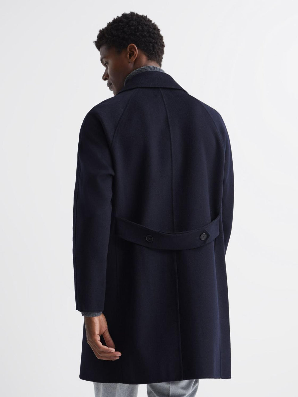 Reiss Coats & Jackets | Adventurer Raglan Sleeve Overcoat Navy - Men