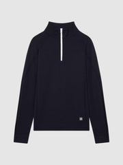 Reiss Coats & Jackets | Affleck Golf Stretch Merino Zip Neck Jumper Navy - Men