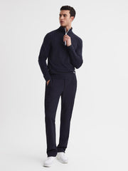 Reiss Coats & Jackets | Affleck Golf Stretch Merino Zip Neck Jumper Navy - Men