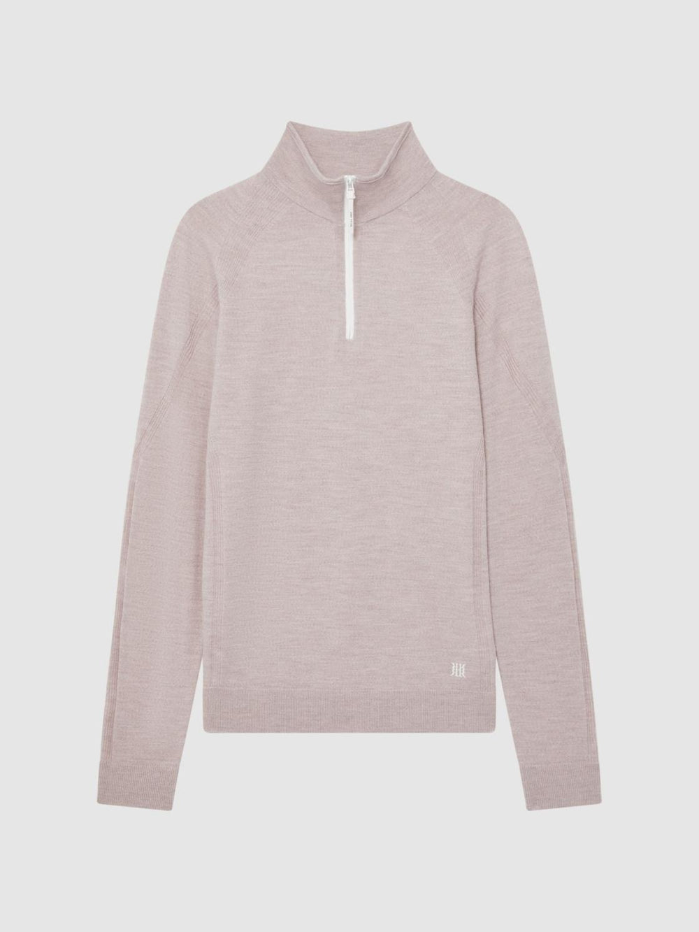 Reiss Coats & Jackets | Affleck Golf Stretch Merino Zip Neck Jumper Stone Melange - Men