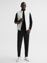 Reiss Coats & Jackets | Ascot Hybrid Funnel Neck Gilet White - Men