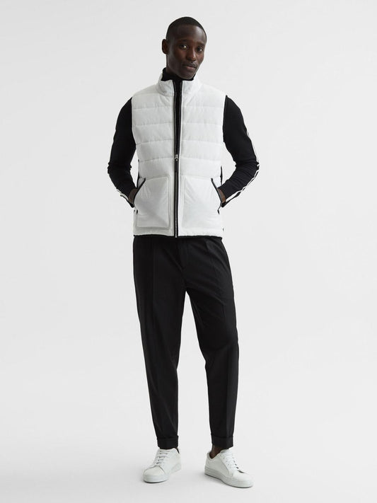Reiss Coats & Jackets | Ascot Hybrid Funnel Neck Gilet White - Men