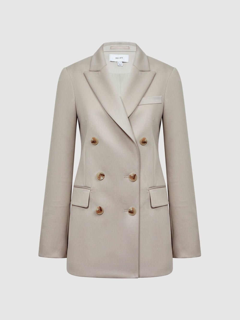 Reiss Coats & Jackets | Astrid Double Breasted Wool Blend Blazer Neutral - Women