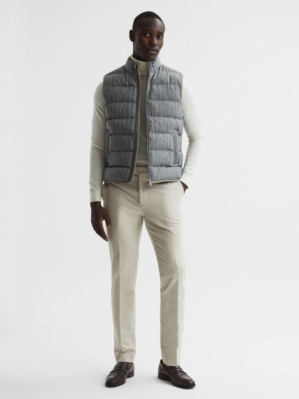 Reiss Coats & Jackets | Banks Quilted Gilet Grey - Men