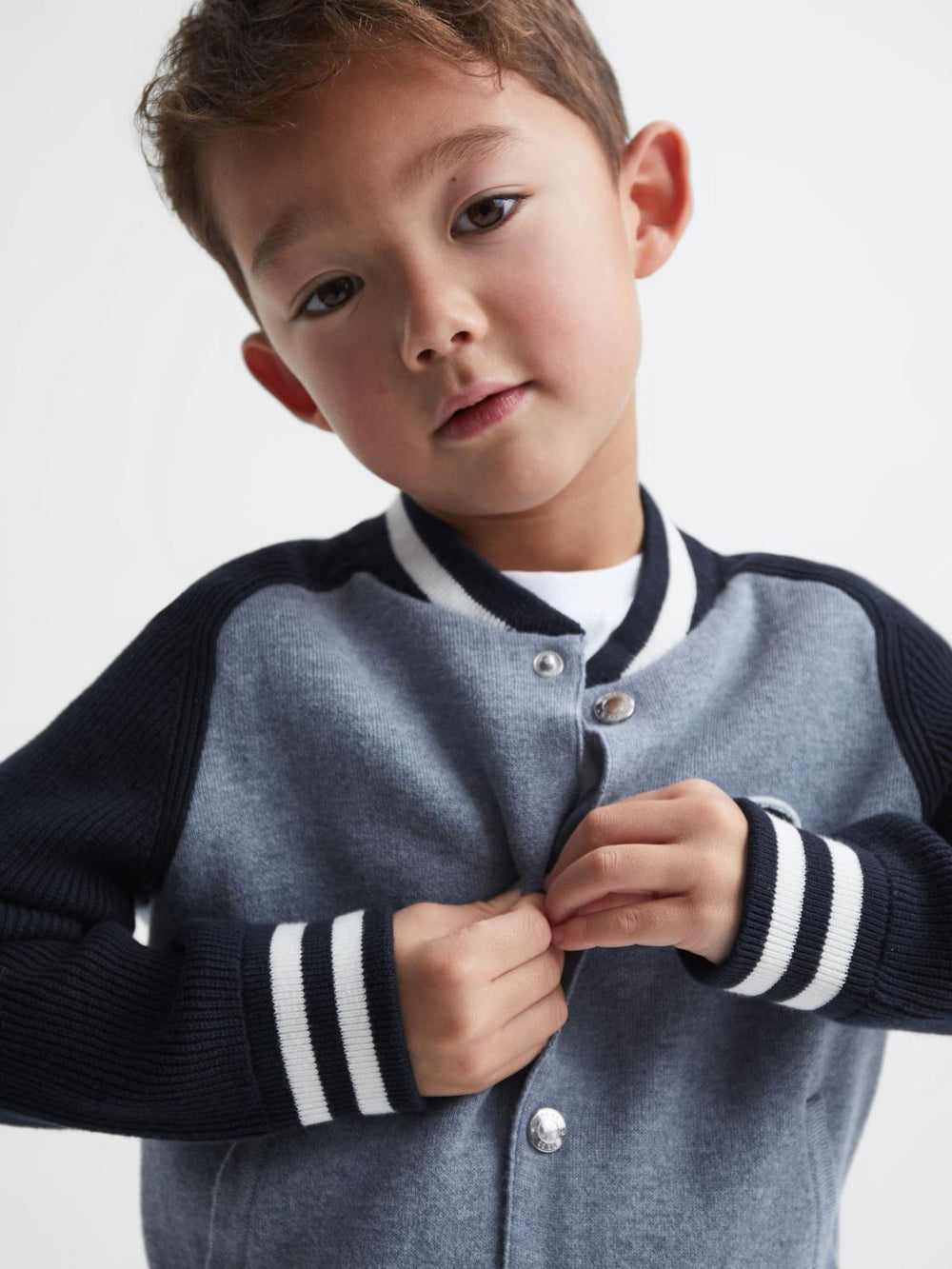 Reiss Coats & Jackets | Belsize Varsity Bomber Jacket Blue Melange - Children
