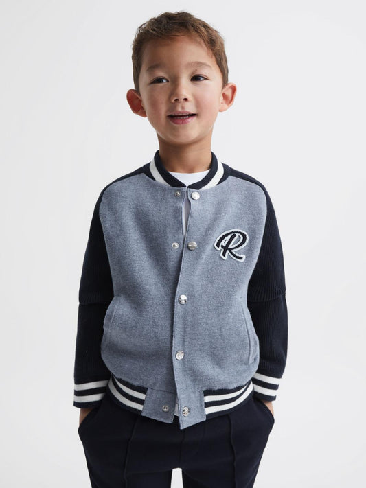 Reiss Coats & Jackets | Belsize Varsity Bomber Jacket Blue Melange - Children