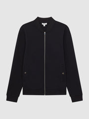 Reiss Coats & Jackets | Bolton Slim Fit Zip Through Textured Jacket Navy - Men