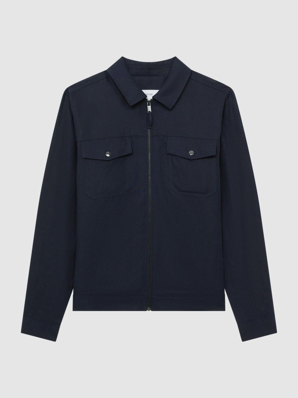 Reiss Coats & Jackets | Carnival Zip Through Blouson Jacket Navy - Men