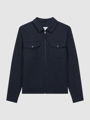 Reiss Coats & Jackets | Carnival Zip Through Blouson Jacket Navy - Men