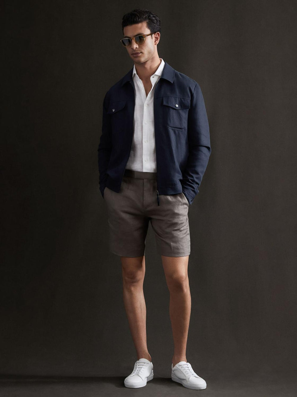 Reiss Coats & Jackets | Carnival Zip Through Blouson Jacket Navy - Men