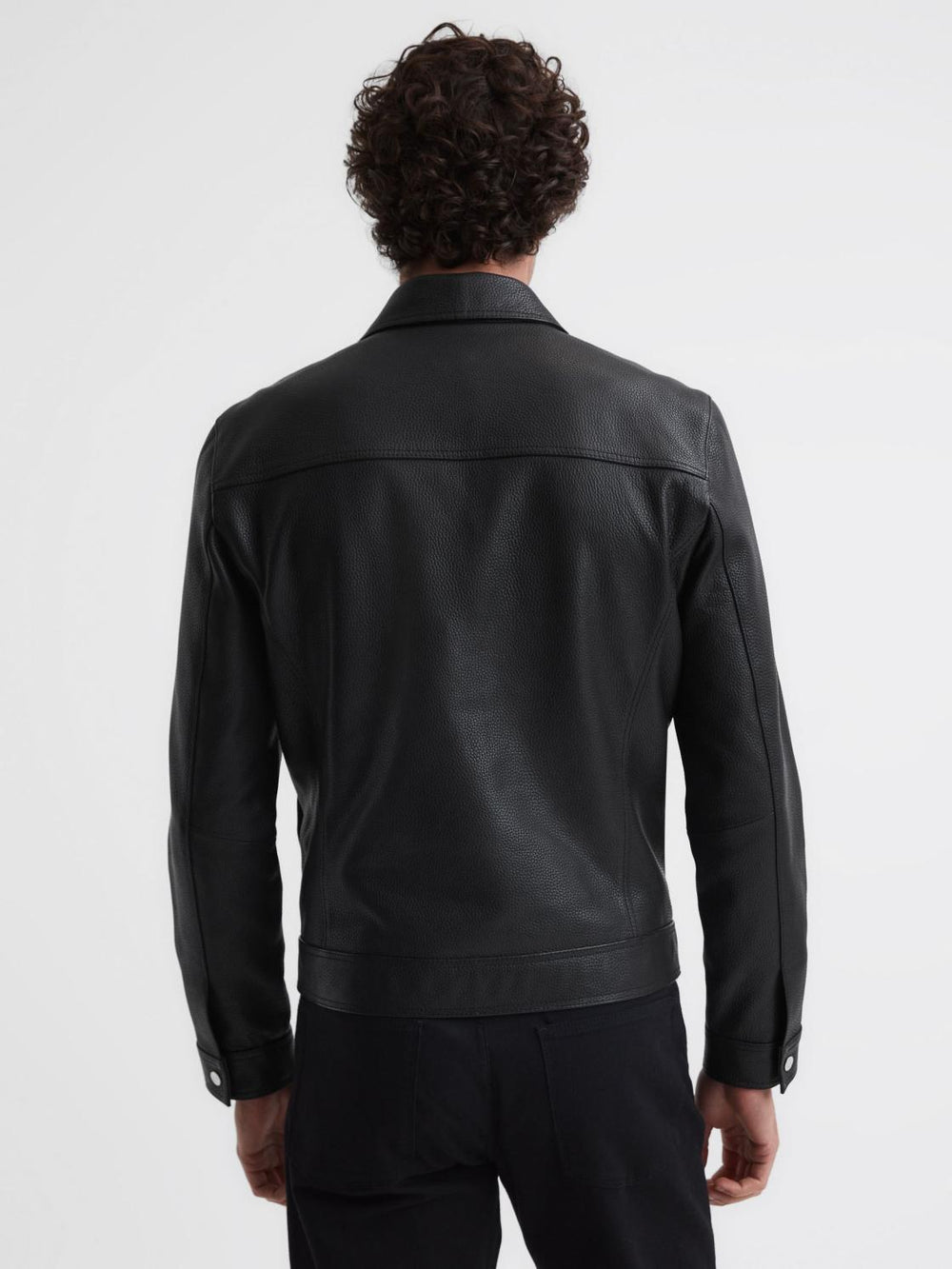 Reiss Coats & Jackets | Carp Leather Zip Through Jacket Black - Men