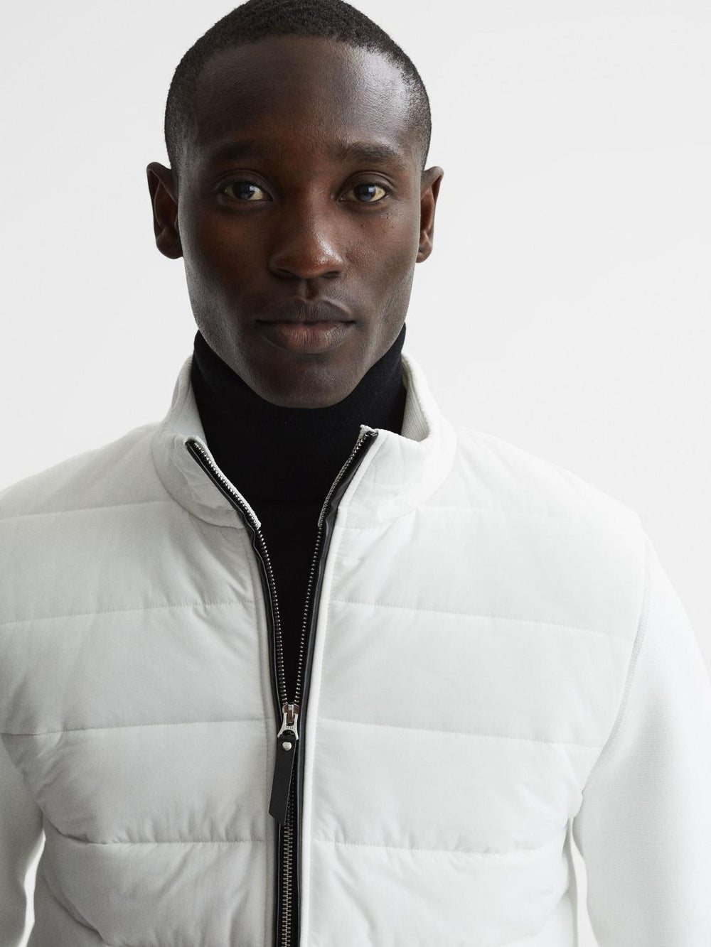 Reiss Coats & Jackets | Chiltern Hybrid Funnel Neck Jacket White - Men