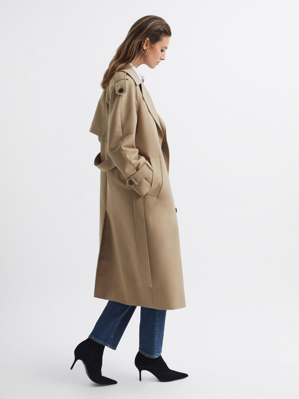 Reiss Coats & Jackets | Daria Wool Trench Coat Stone - Women