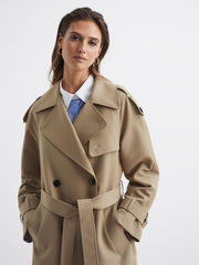 Reiss Coats & Jackets | Daria Wool Trench Coat Stone - Women