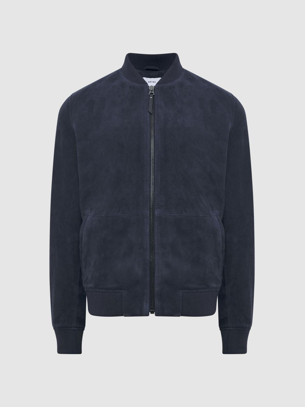 Reiss Coats & Jackets | Dilan Suede Zip Through Bomber Jacket Denim Blue - Men