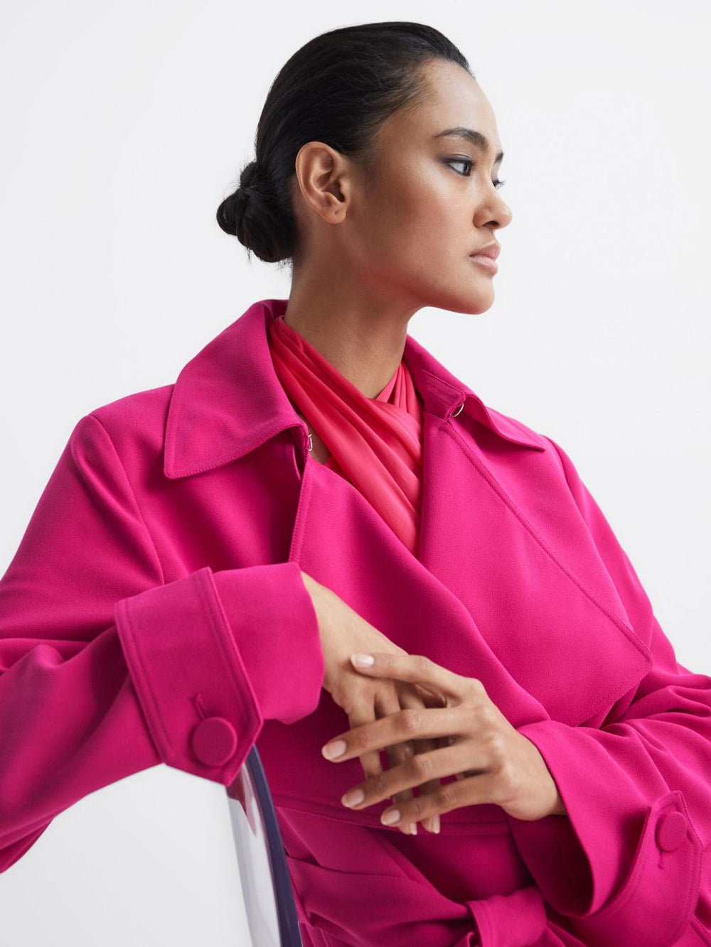 Reiss Coats & Jackets | Eden Trench Coat Pink - Women