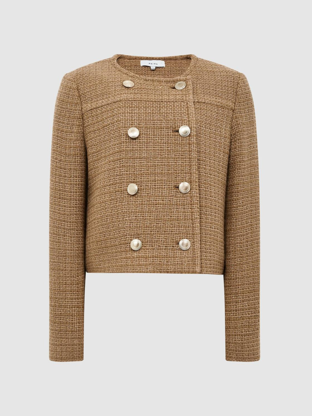 Reiss Coats & Jackets | Esmie Cropped Double Breasted Jacket Camel - Women