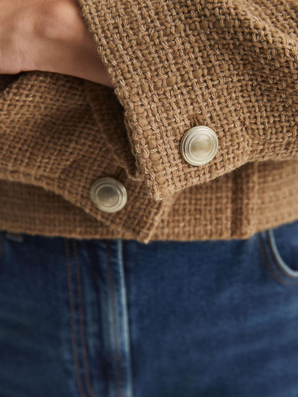 Reiss Coats & Jackets | Esmie Cropped Double Breasted Jacket Camel - Women