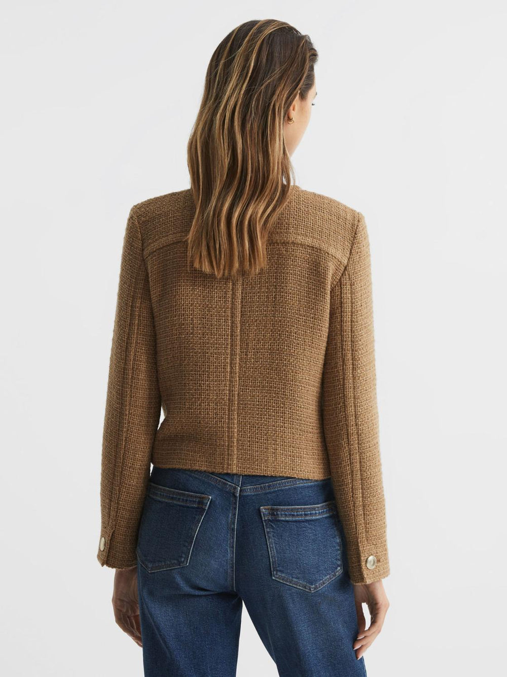 Reiss Coats & Jackets | Esmie Cropped Double Breasted Jacket Camel - Women