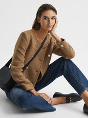 Reiss Coats & Jackets | Esmie Cropped Double Breasted Jacket Camel - Women